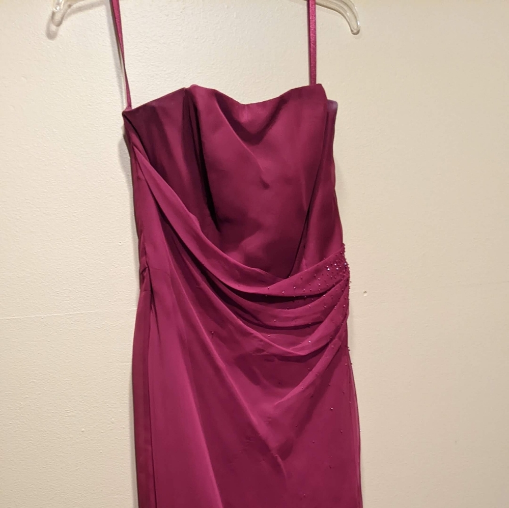 Burgundy bridesmaid's dress